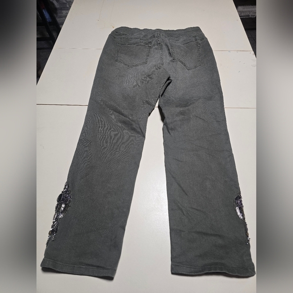 Soft Surroundings Charcoal Flare Jeans - Picture 4 of 10